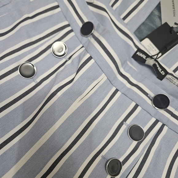 NWT! Karl Lagerfeld Striped Wide Leg Pants! - Picture 4 of 10